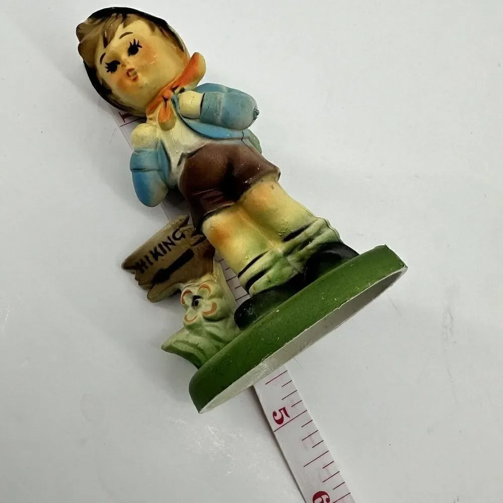 Vintage Kurt‎ S Adler Plastic Hummel Like Christmas Ornament German Boy Hiking